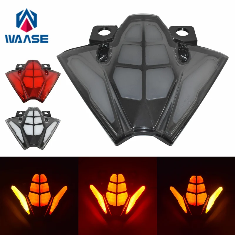 

waase For Kawasaki Ninja 500 500SE EX500 2024 2025 E-Mark Rear Tail Light Brake Turn Signals Integrated LED Stop Light