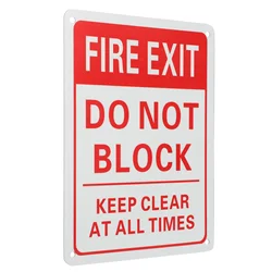 Fire Exit Sign Label Warning Do Not Block Emergency for