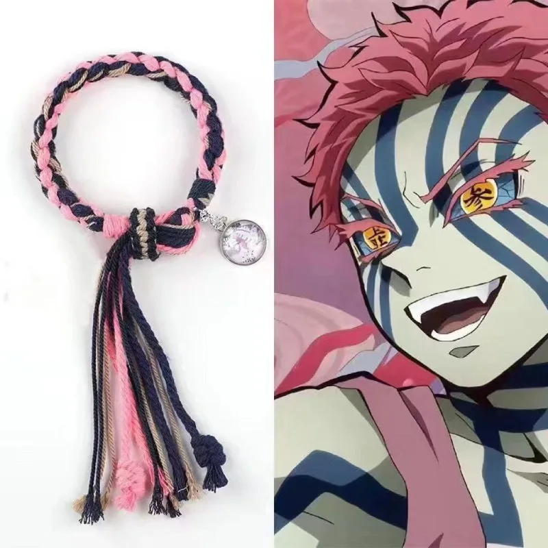 デーモンスレイヤー転生ブレスレットファッション調節可能な編組カップルブレスレットクリエイティブアニメジュエリーセット女性男性ギフト