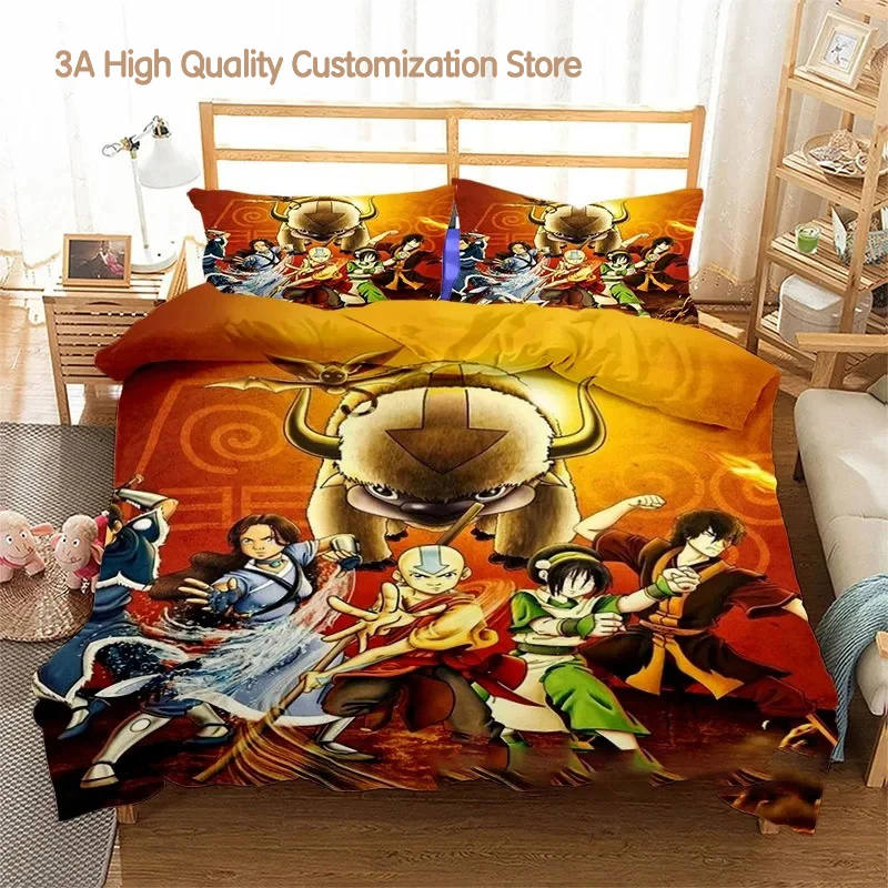 

3D Print Avatar The Last Airbender Bedding Set Double Twin King Duvet Cover Comforter Pillowcase Boys Girls Adults Bedroom