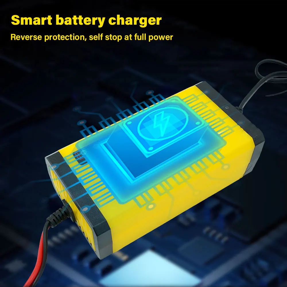 

New 12V 2A Car Battery Charger 220V Power Puls Repair Charger Wet Dry Lead Acid Battery LED Display Moto Truck Battery Charger