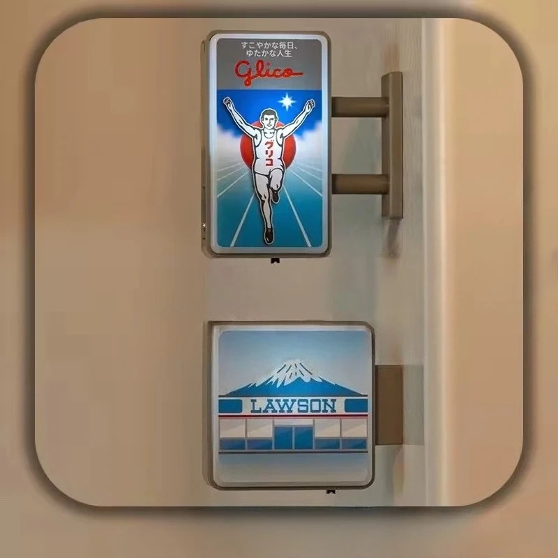Dotonbori Glico Fuji Mountain Kawaguchiko Town Lawson Advertising Signboard Light Sign Check-in Refrigerator Magnet Decoration