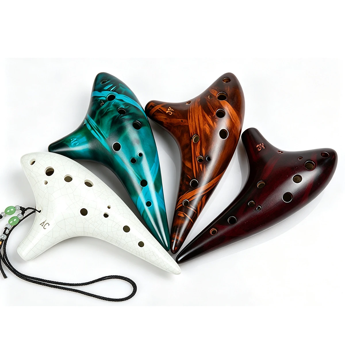 Ocarina Ceramic - Miwayer 12-gaats ocarina – 4 kleuropties,