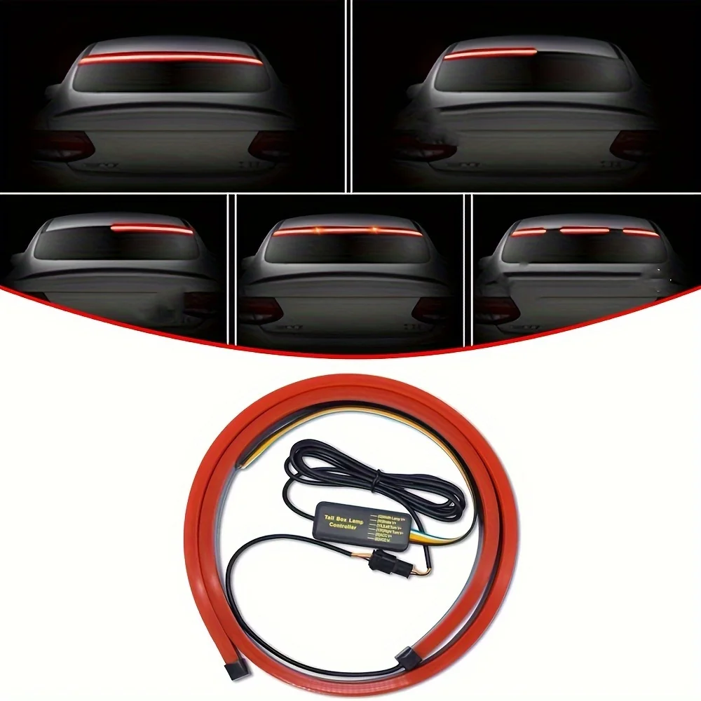 1pc Third High Mount Brake Light Strip Sequential Turn Signal Brake Stop Running Light