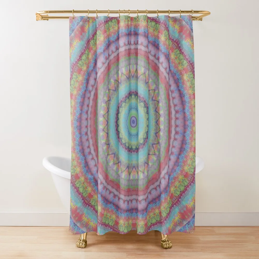 

Bright Pastel Mandala Design Shower Curtain Cute Shower Set For Bathroom Waterproof Bathroom Shower Bathroom Accessories Curtain
