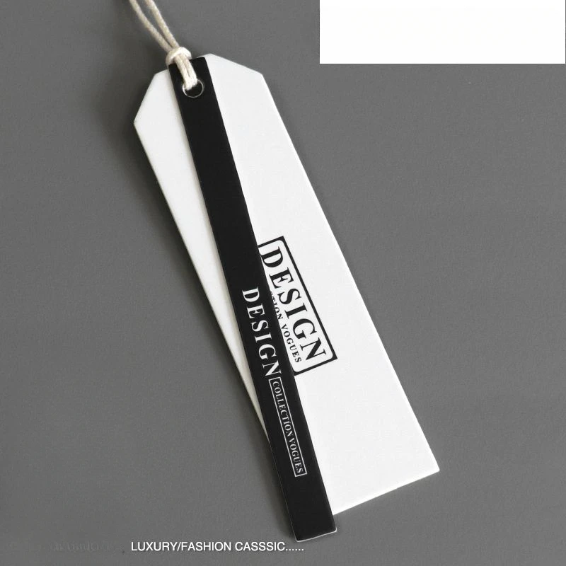 Universal Hanging Tag for Clothing Store, Customized Logo, Rectangle Printing Label with String, Women\'s Clothes, Price and Size