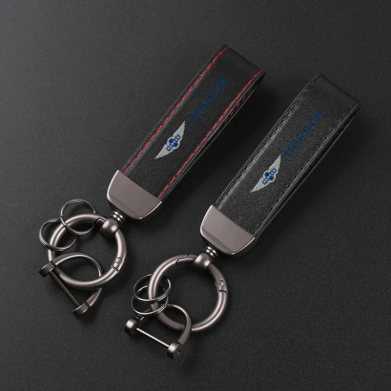 Deluxe Leather Keychain with Car Badge Keychain Pendant For Morgan Motor Company