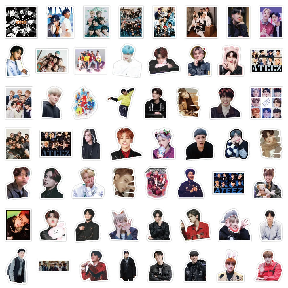 10/55/110PCS Kpop Koreanische Junge Gruppe ATEEZ Aufkleber Graffiti Dekoration Koffer Telefon Fall Wasser Tasse Laptop wasserdicht Aufkleber