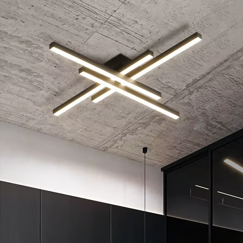 Imagem -04 - Alumínio Led Teto Luz Modern Home Lâmpadas Decorativas Quarto Cabeceira Sala de Estar Escritório Decoração Interior Luminárias 50cm Preto