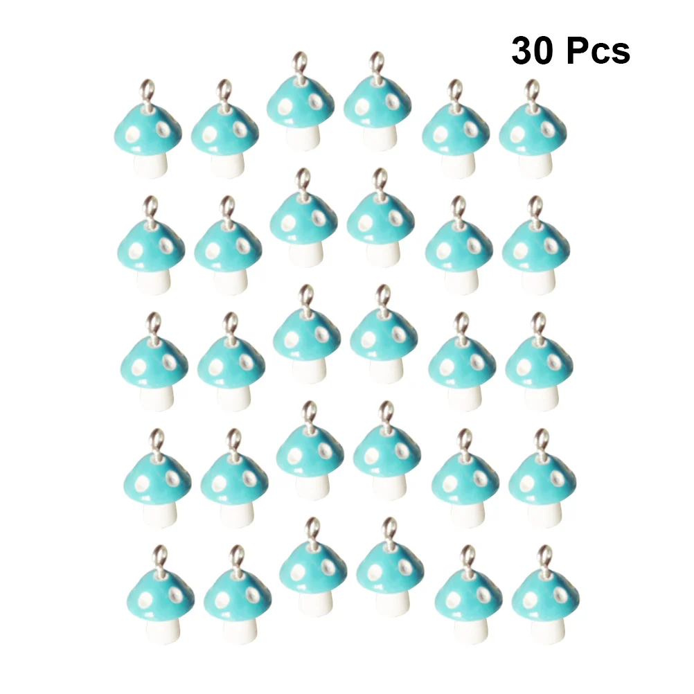 30 Pcs Bracelet Child Necklace Jewelry Leaves and Mushroom Charms Making Pendants