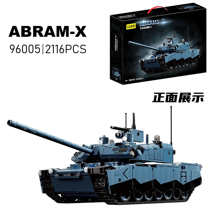 

2116 шт. 96005 военный танк 4-го поколения American Abrams X Tank, набор строительных блоков, игрушка для взрослых, подарок, обновленная радиоуправляемая версия