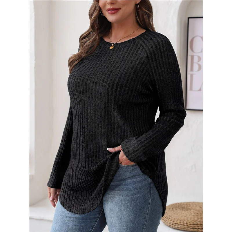 

ASDS-рубашки с длинными рукавами для женщин, топы-туники для женщин, свободный крой, нарядный пуловер с круглым вырезом, базовые свитера для женщин