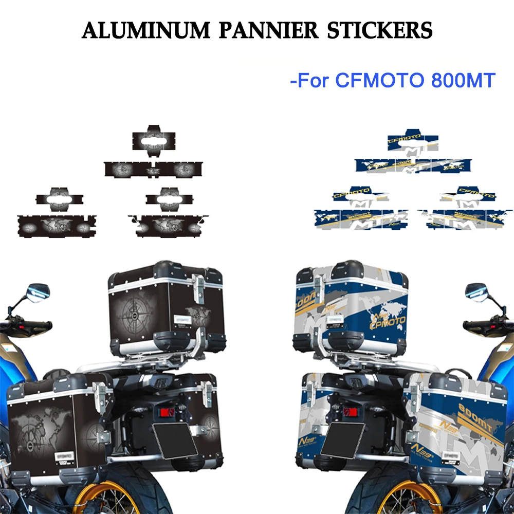 

For CFMOTO 800MT Motorcycle Accessories Aluminum Box Stickers Decorative 800mt Side Case Decals Tool Box Sticker Protector Set