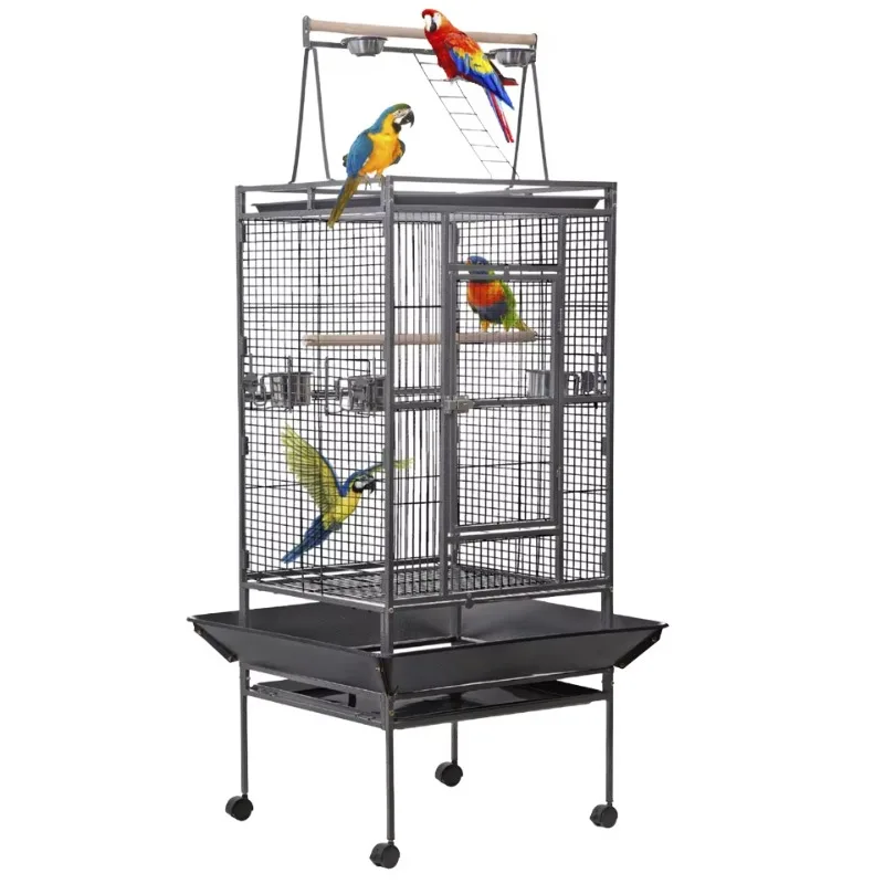 Hot Selling Eco-Friendly Foldable Stainless Steel Large Outdoor Portable  Strong Bird Cage for Parrots Bird Supplies