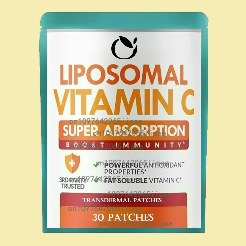 Cerotti lipossomali alla vitamina C: elevata assorbimento, sistema immunitario e potenziatore del collagene, supporto immunitario, acido ascorbico - 30 cerotti.
