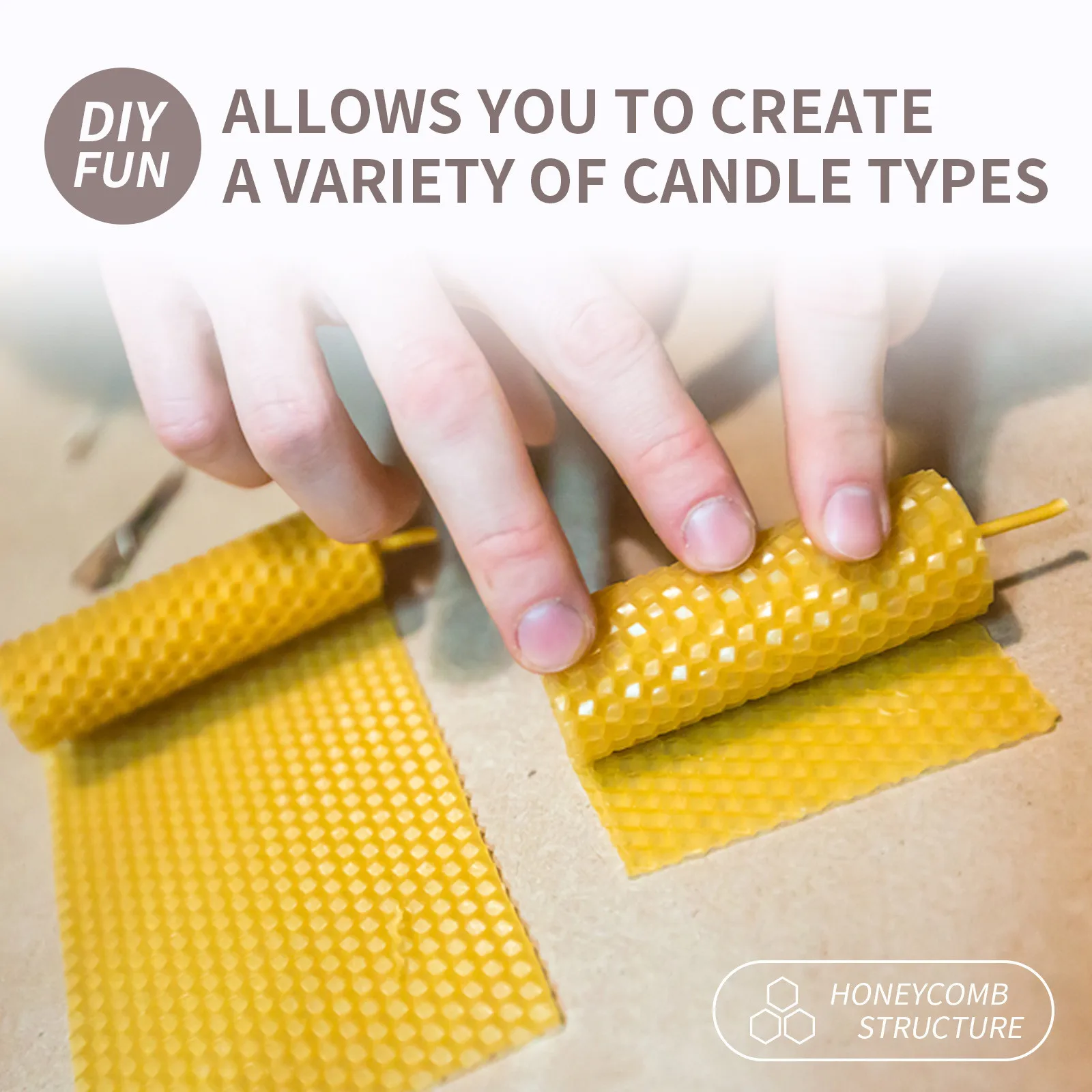 Bees Wax Candle Taper Candles 10pcs-Handmade Honeycomb-Cotton Wick–Luxury Premium Beeswax Decorative Candles Taper
