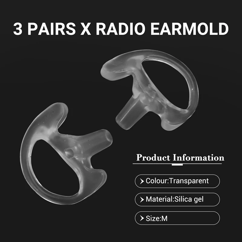 Soft Radio Earmold Replacing Earpiece Insert Acoustic Coil Tube Audio Kits Headphone Accessories