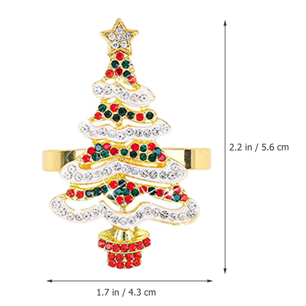 

8Pcs Christmas Themed Napkin Buckles Metal Xmas Party Napkin Rings Decorative Dining Table Ornaments Dining Table Ornaments