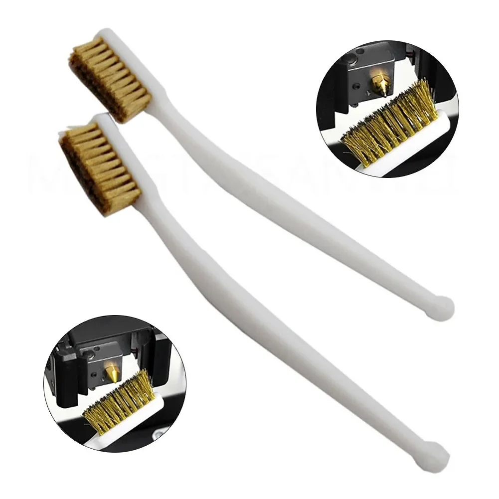 2pcs Plastic Handle Cleaner Tool Copper Wire Brush Industrial Toothbrush For Automotive Manufacturing Processing