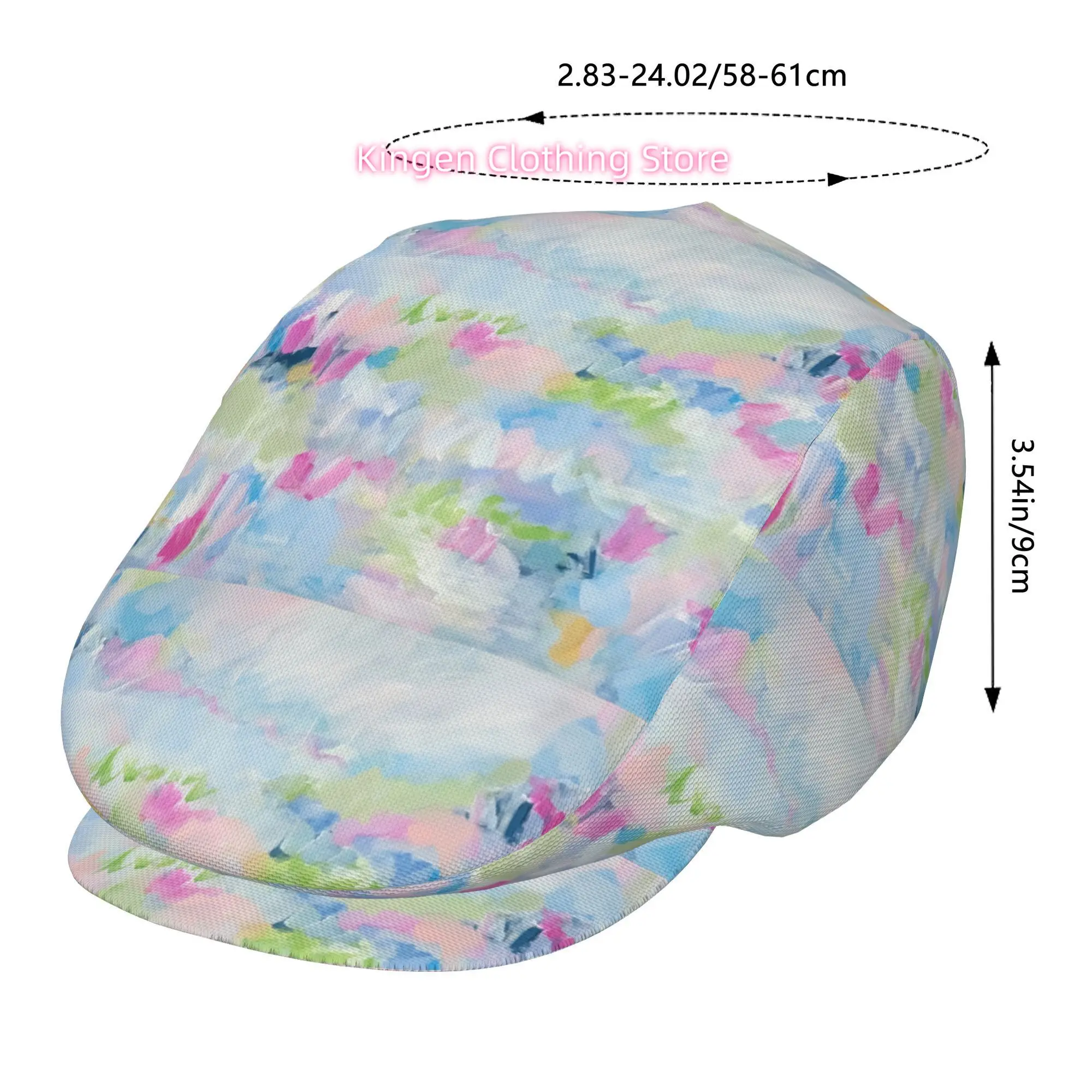 1pc Dreamy Color Field Symphony All-over printed beret,  newsboy cap, unisex, a must-have fashion accessory for outdoor leisure