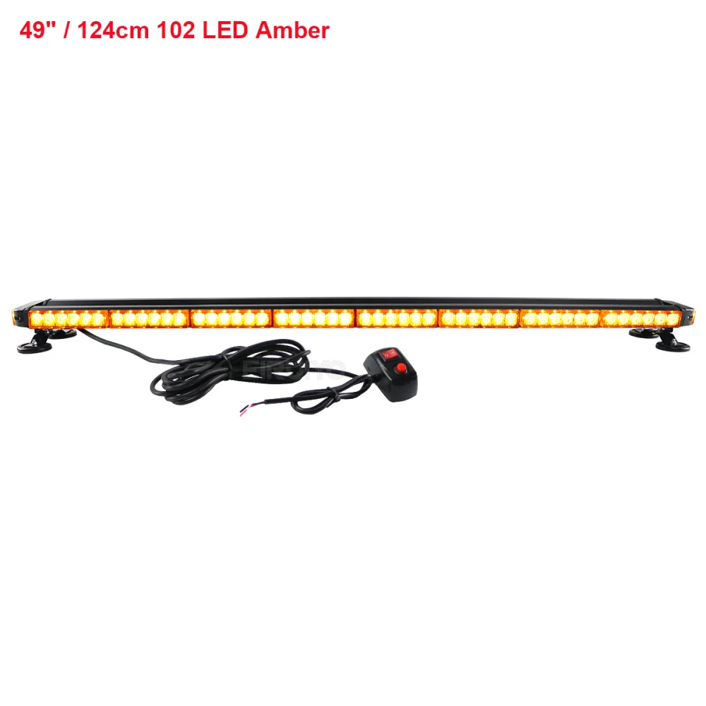 37 "49" Auto Vrachtwagen Politie LED Noodwaarschuwing Stroboscooplichtbalk Verkeersadviseur Amber Wit Knipperende Lichtbalk baken 12V 24V