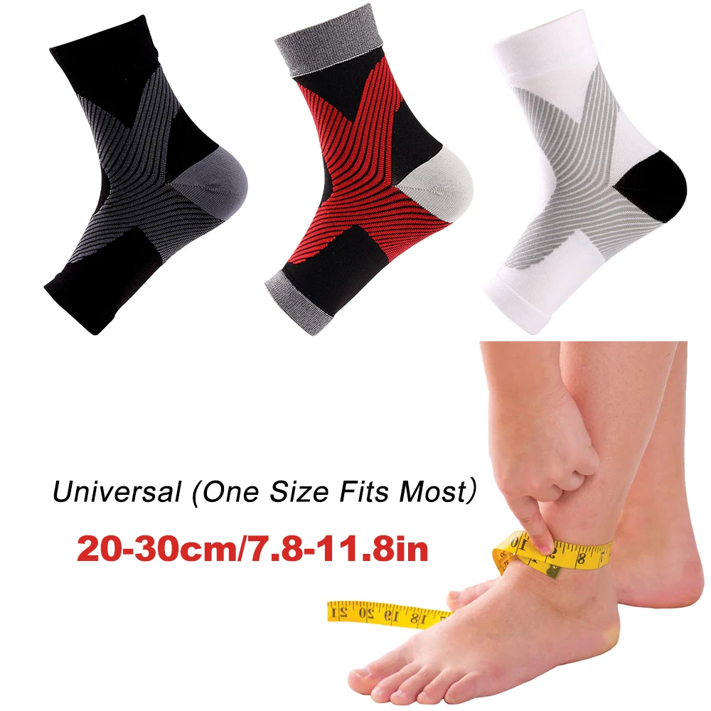 1Pair Sports Socks Anti Fatigue Compression Foot Sleeves Ankle Support Sock for Running Cycling Basketball Outdoor Ankle Brace