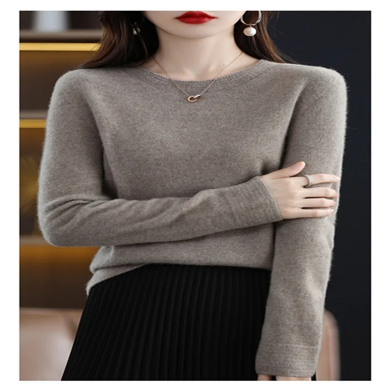 First-line ready-to-wear lace round neck ladies' sweater autumn and winter new pullover sweater loose casual knit bottoming shir