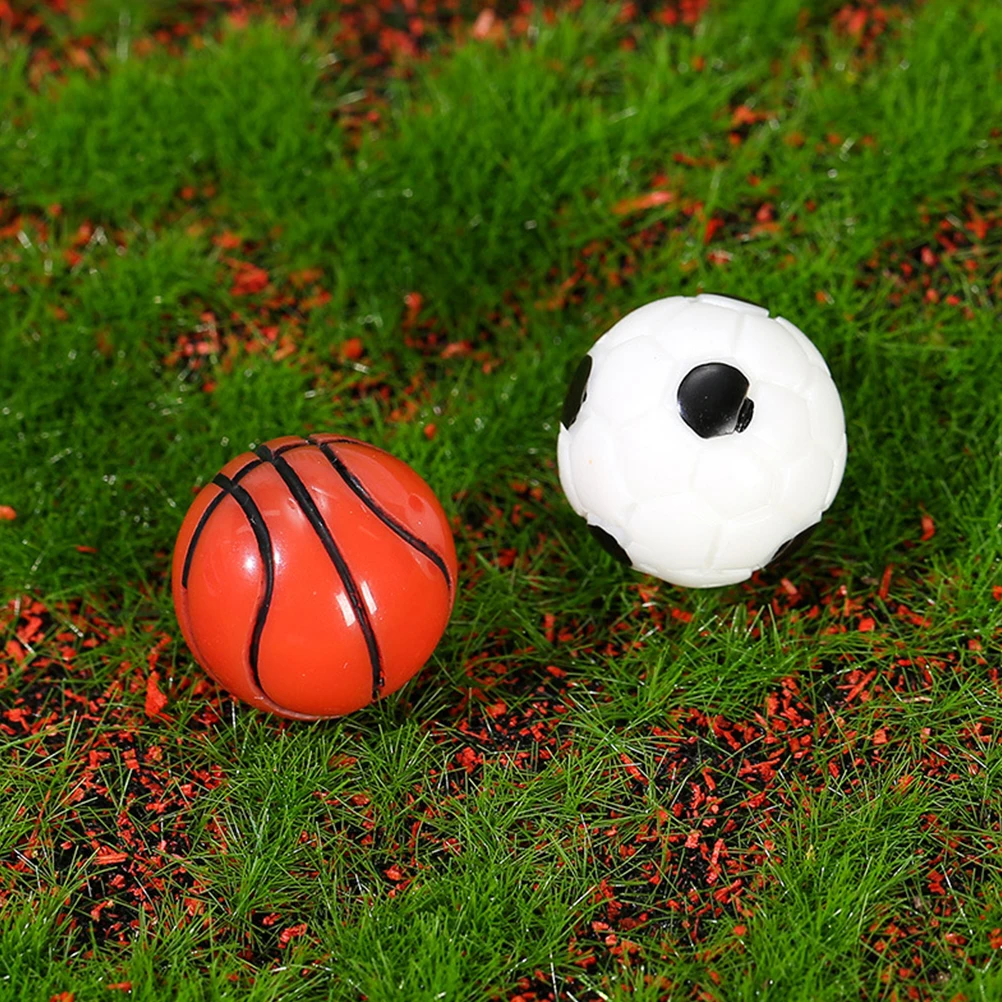 

20 Pcs Sports Ball Simulated Mini Soccer Basketball Ornaments Balls Resin Tiny Dollhouse