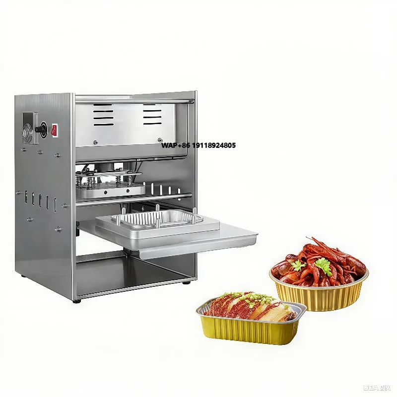 Semi Automatic Electric Aluminum Foil Tray Sealing Machine for Takeaway Food Soup Bowls Cake Dessert Bags Customizable Size Heat