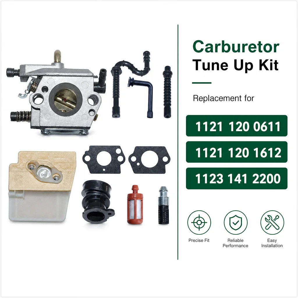 Carburetor Kit with Air Filter Fuel Line for Stihl MS260 026 MS240 024 OEM 11211200611 11211201612 11231412200 Chainsaw Parts