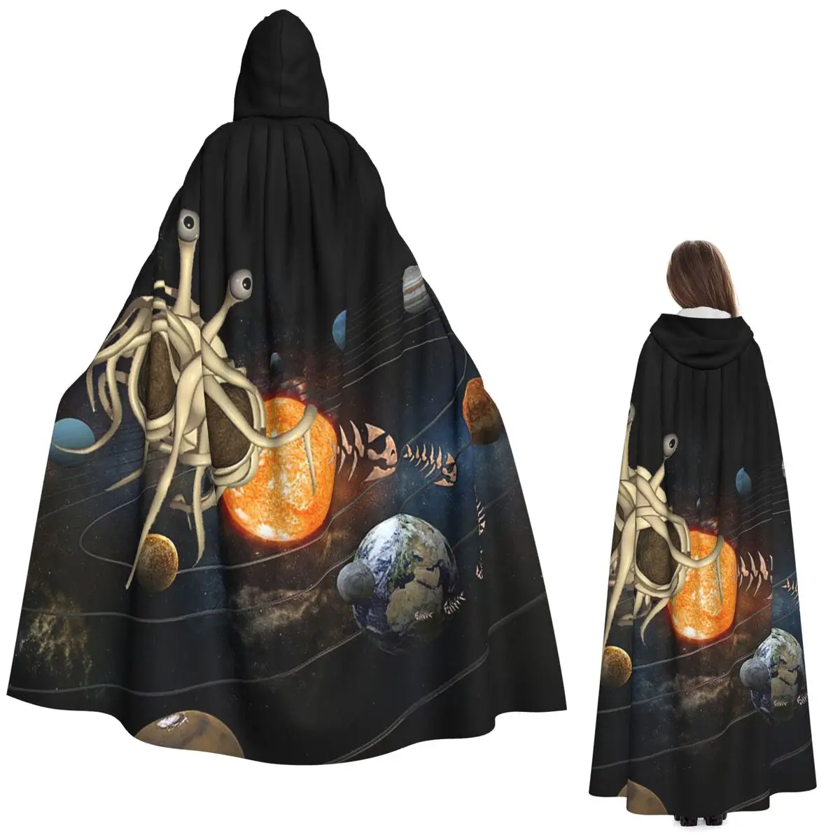 

Летающий Спагетти Монстр Летающий Спагетти Монстеризм FSM Длинный Плащ С Капюшоном Ведьма Средневековая Накидка Для Косплея Хэллоуин Вампир