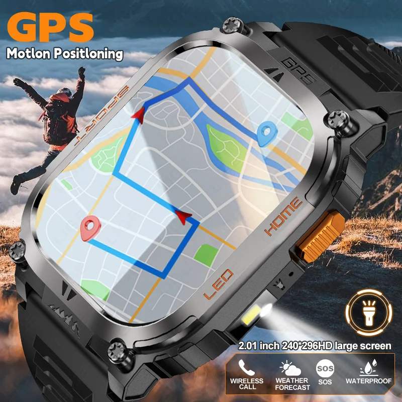 

LIGE GPS Спортивное отслеживание Смарт-часы Монитор сердечного ритма 100 + спортивный режим BT Вызов Смарт-часы Светодиодный фонарик Компас Смарт-часы