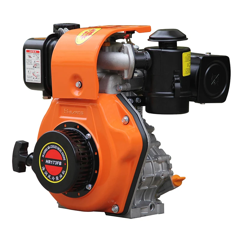 3.6kW HR173FB Italian Spline Shaft Single Cylinder Air-Cooled Engine Easy Operation Euro 5 Emission Motor/Bearing