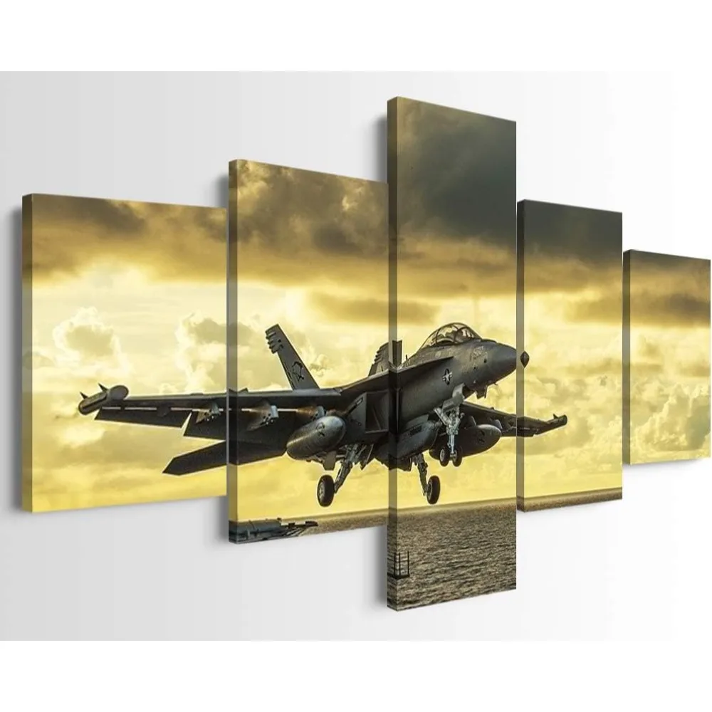 

5Panel Aviation Airplane Jets Poster Military Home Decor Posters Canvas Pictures Wall Decor Art Paintings Wall Decoration