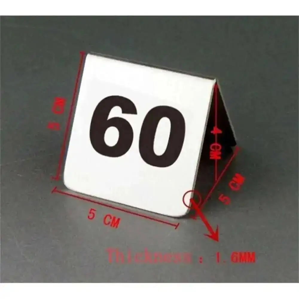 20pcs Double-sides Stainless Steel Table Sign Number Plate Wedding Table Number Restaurant Cafe Bar Place Desk Digit Card Holder