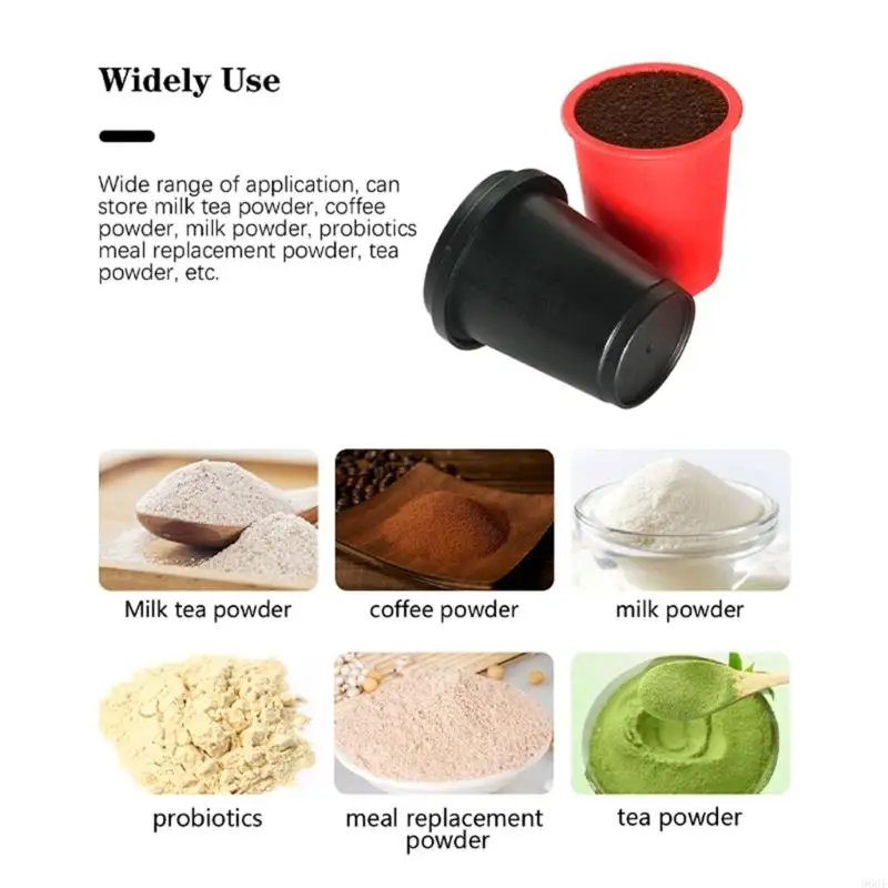 طقم فناجين قهوة مستدامة 96GF، كبسولات قهوة قابلة لإعادة الملء، فناجين قهوة من رقائق الألومنيوم