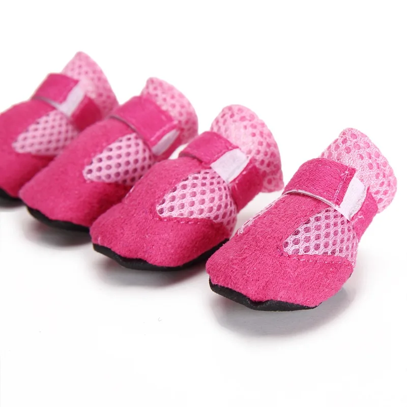 Summer Shoes For Small Dogs Breathable Mesh Boots Puppy Teddy Bichon Anti-Slip Chihuahua York Dog Shoes Booties Pet Supplies