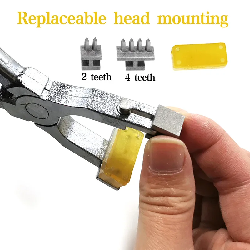 Leather Craft Hole Punch Tools  4mm Spacing 2/4 Teeth Hand Held Silent Pliers Diamond Sewing Stitching Chisel Pricking Iron