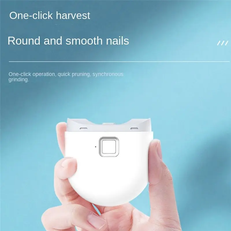 

ABPO USB Electric Nail Clipper Cutter with LED Light 2-Speed Automatic Nail Grinder Trimmer for Baby Adult Mini Manicure Tool