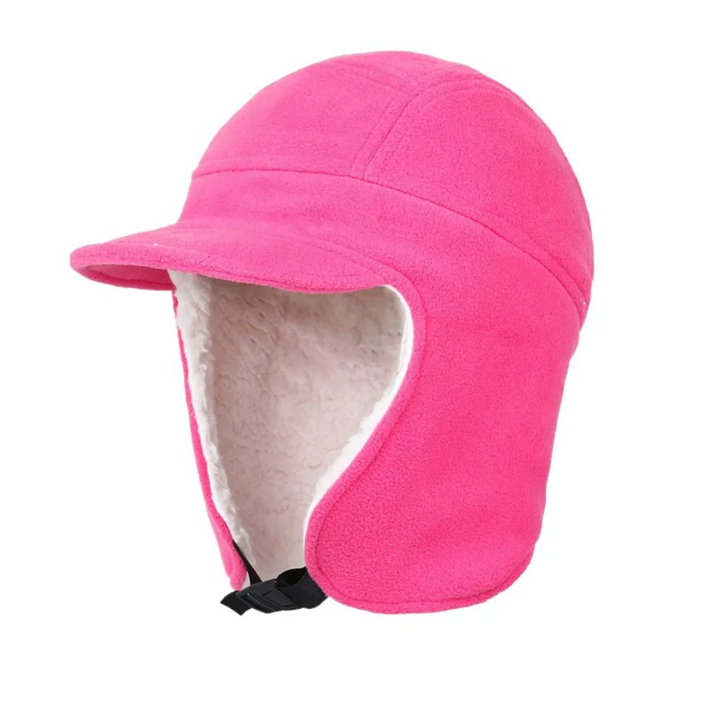 

Fashion Windbreak Ear Protection Plush Cap Fleece Lining Thermal Winter Earflap Hat Breathable Soft Ski Pullover Cap Hiking