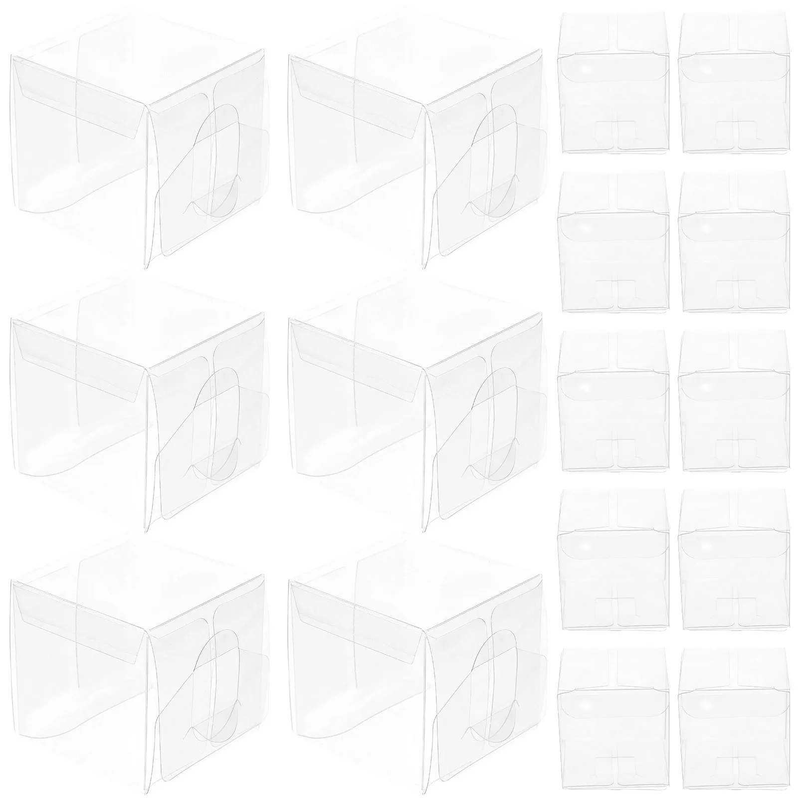 

25 Pcs Transparent Gift Box Boxes with Clear Lids for Square Container Small Goodie Candy Cube Storage Treat Multipurpose