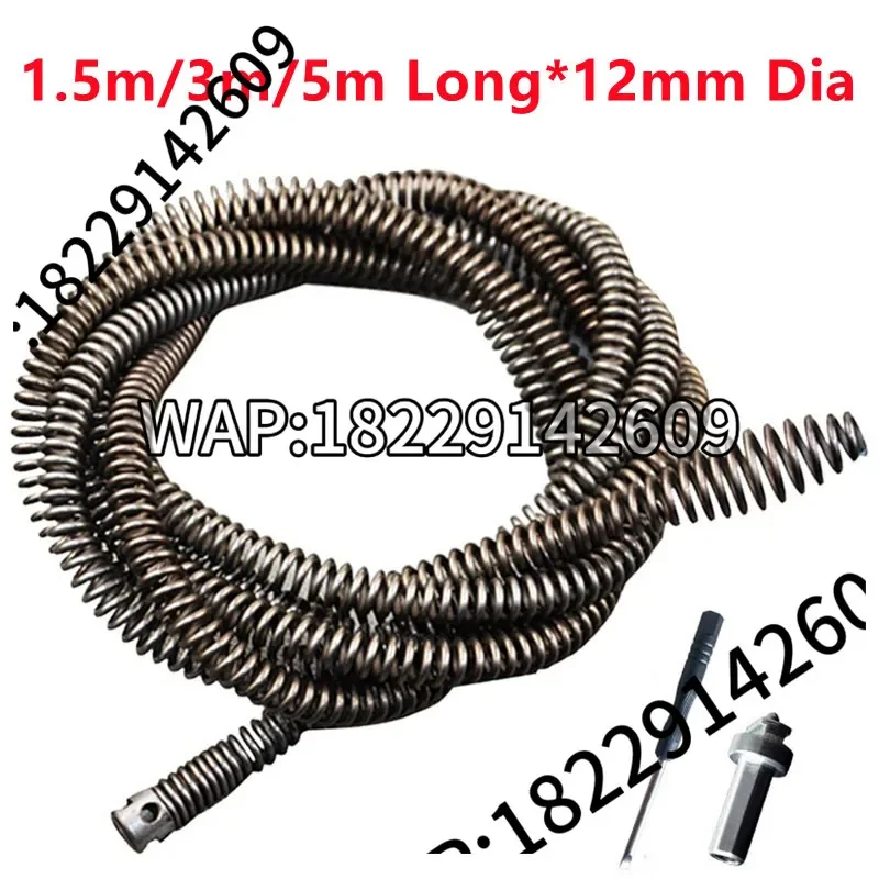 Spring Kitchen Toilet Pipe Dredge with Connector 1.5/3/5 Meter Drain Cleaner Sewer Sink Basin Clog Remover Cleaning Tool