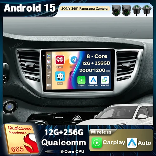 Android 15 Carplay Radio de coche para Hyundai Tucson IX35 3 2015 2016 2017 2018 unidad principal 2Din reproductor de vídeo Multimedia navegación GPS
