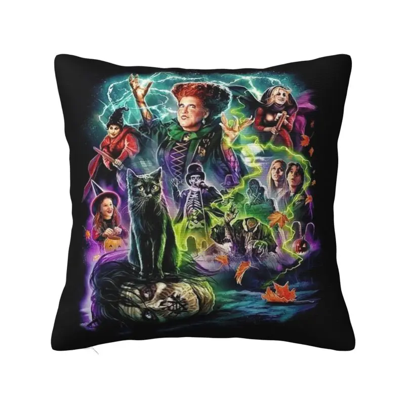 

Custom Modern Halloween Hocus Pocus Collage Cushion Cover Velvet Throw Pillow Case