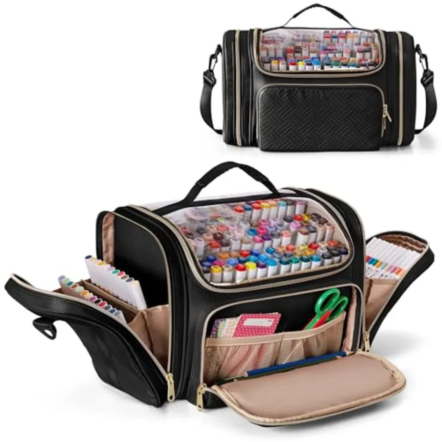 

Сумка-органайзер для маркеров на 180-300 штук, большая сумка для хранения маркеров с отстегивающимся разделителем, дорожный держатель для маркеров для взрослых