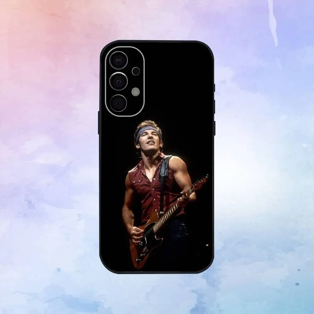 حافظة هاتف بروس سبرينغستين لهاتف سامسونج S25، S24، S21، S22، S23، S30، Ultra، S20، Plus، Fe، Lite، Note، 10,9,5G غطاء أسود