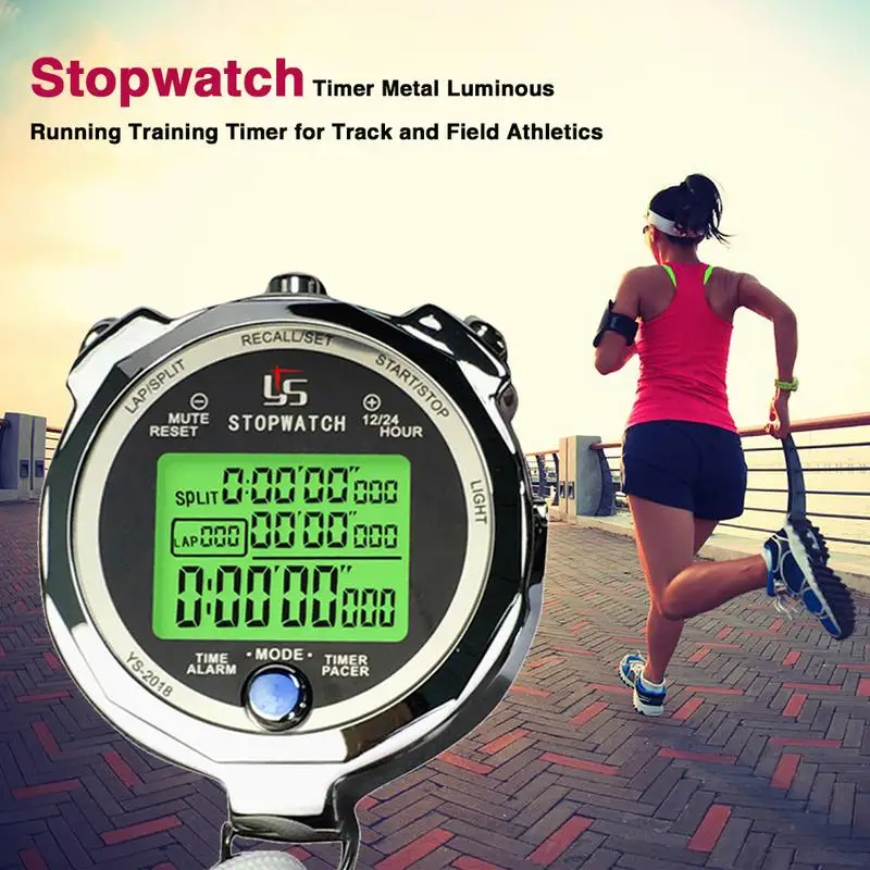 Digital Timers Portable Handheld Sports Stopwatch Professional Timer Counter Waterproof Compact Chronograph Large LCD Timers