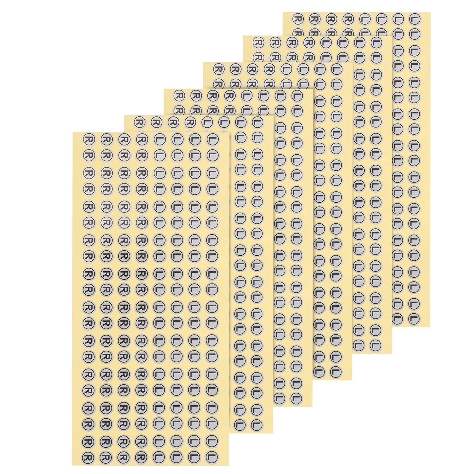 

6 листов самоклеящихся этикеток для обозначения направления (лево/право), круглые наклейки для идентификации наушников