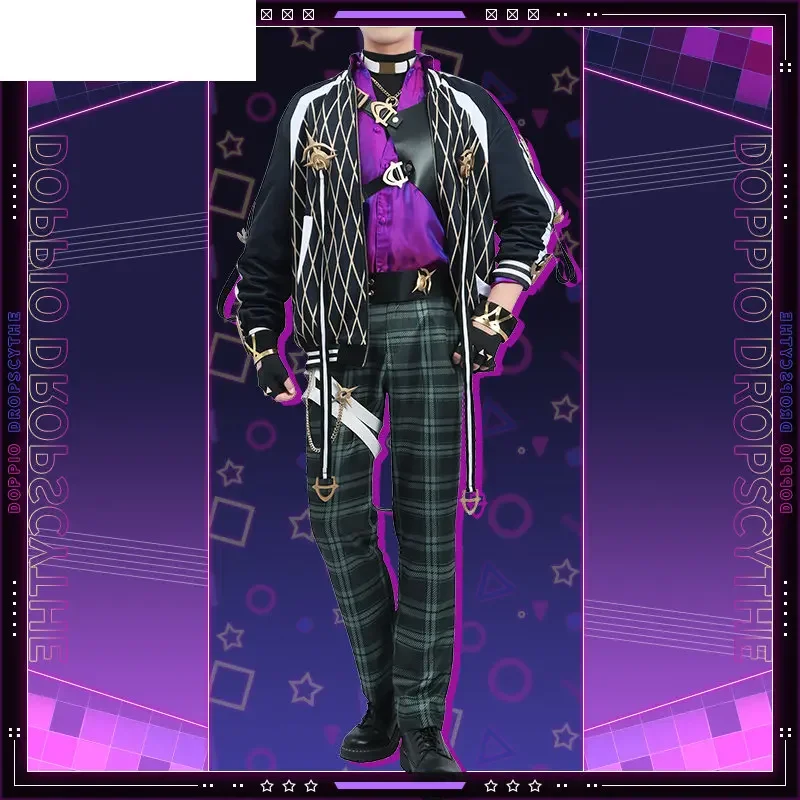 [Customized] Vtuber Nijisanji XSOLEIL Doppio Dropscythe Cosplay Costume Game Suit Uniform Halloween Party Outfit Women Men