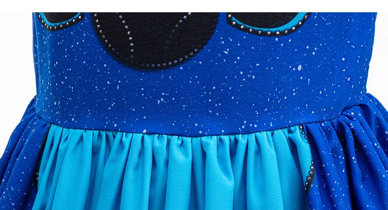 Cartoon Lilo Stitch Cosplay Costume Girls Stitch Blue Dress Birthday Halloween Party Costume view 5
